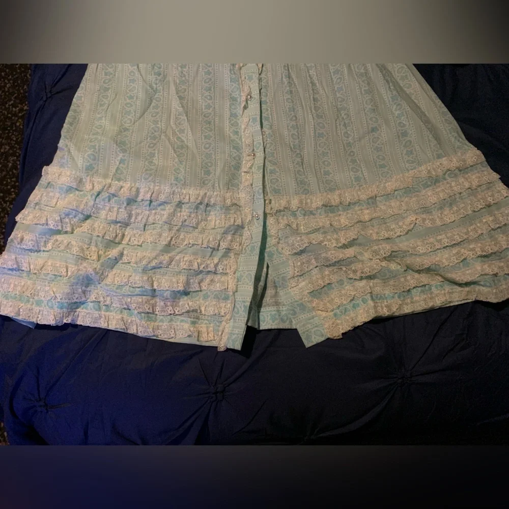 Blue Bishop Sleeve Peter Pan Collar Robe - Picture 3 of 15